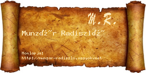 Munzár Radiszló névjegykártya